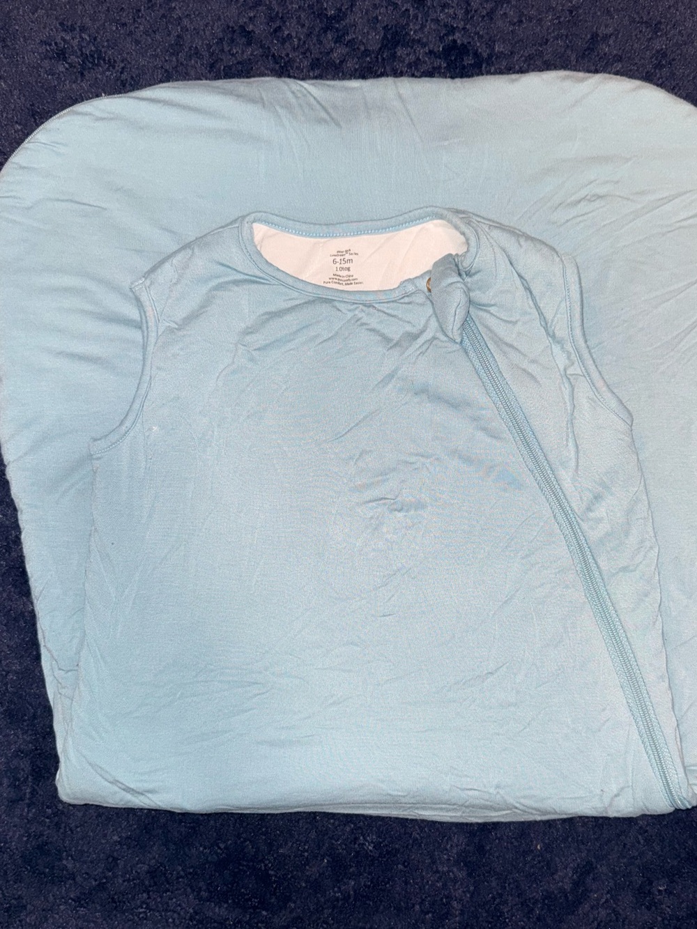 Light Blue Baby Sleep Sack Swaddle with Side Zipper 6-15 Months 1.0 Tog